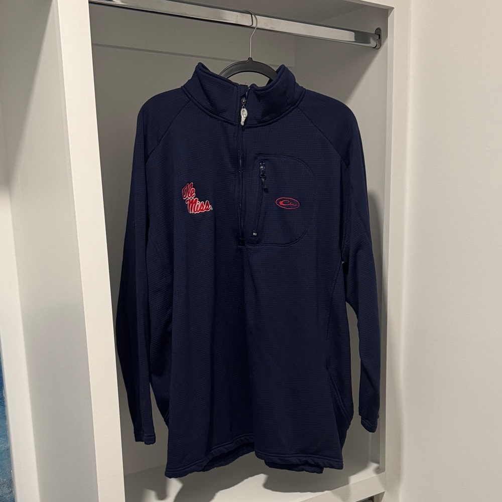 Ole Miss Navy Blue Men's Quarterzip
